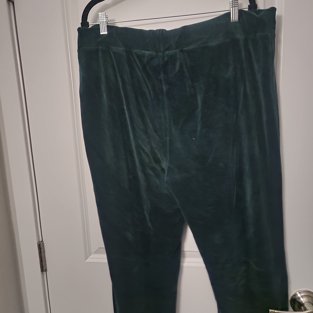 5/$30 Jones New York Sports Velour Pant - Dark Green - Picture 4 of 4